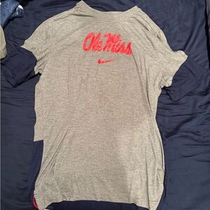 Nike Gray and Red Ole Miss Men's Tee